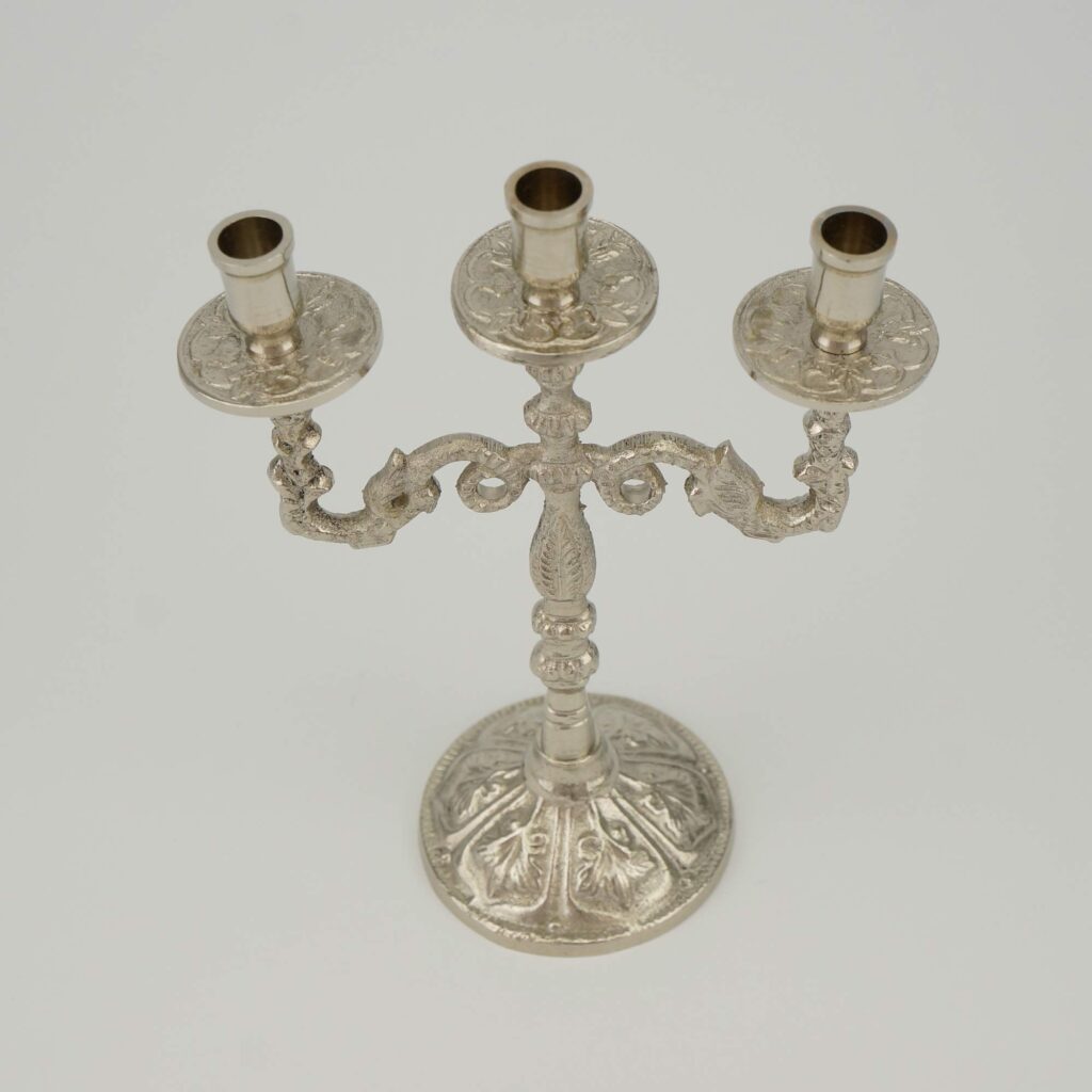 Silver Byzantine ThreeCandle Holder BlessedMart