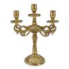 Three Branch Brass Candelabra with Drip Trays