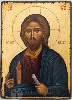 christ pantocrator icon vatopedi monastery icon