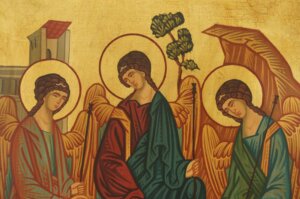 holy trinity icon hospitality of abraham hand painted orthodox
