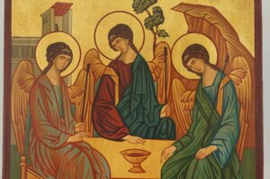 holy trinity icon hospitality of abraham hand painted orthodox