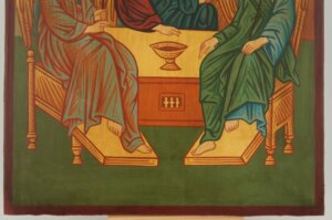 holy trinity icon hospitality of abraham hand painted orthodox