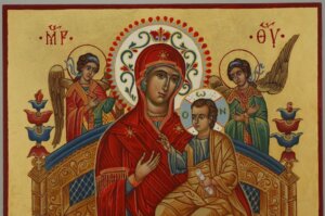 panagia pantanassa icon most holy queen of all vatopedi hand painted