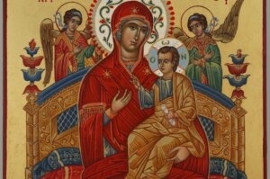 panagia pantanassa icon most holy queen of all vatopedi hand painted