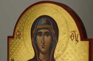 protecting veil of the theotokos icon hand painted orthodox