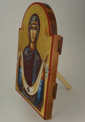 protecting veil of the theotokos icon hand painted orthodox