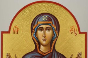 protecting veil of the theotokos icon hand painted orthodox