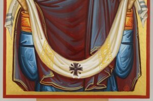 protecting veil of the theotokos icon hand painted orthodox