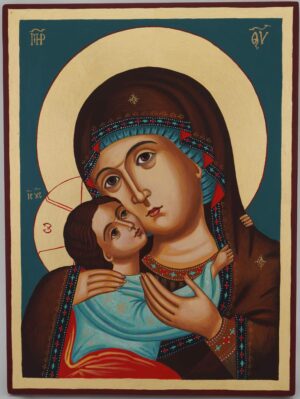 theotokos tenderness icon (rila monastery) hand painted orthodox