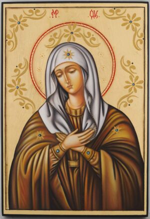 virgin mary extreme humility icon hand painted