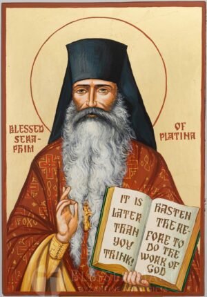 righteous seraphim (rose) of platina icon