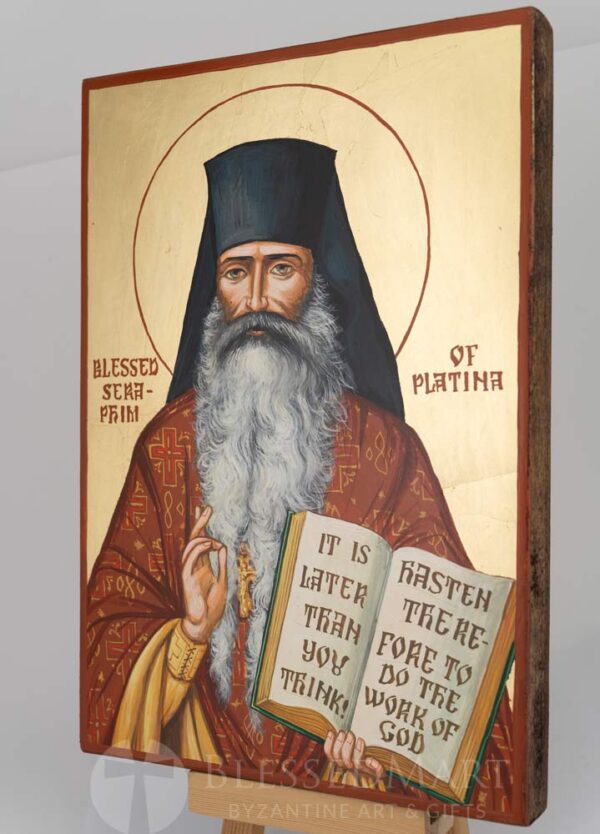 righteous seraphim (rose) of platina icon