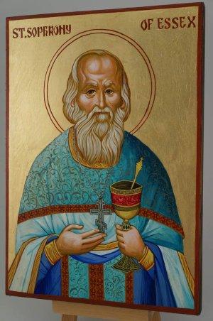 saint sophrony of essex icon hand painted orthodox