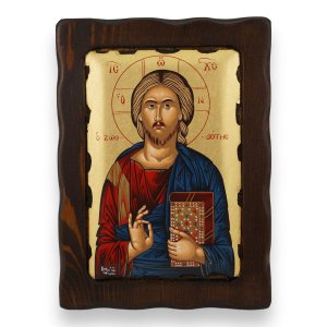 christ pantocrator icon handmade greek orthodox