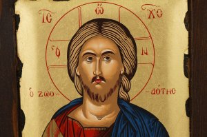 christ pantocrator icon handmade greek orthodox