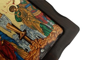 crucifixion icon handmade greek orthodox on wood