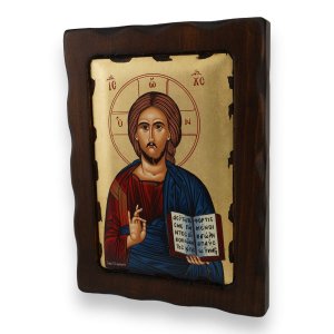jesus christ pantocrator icon handmade greek orthodox