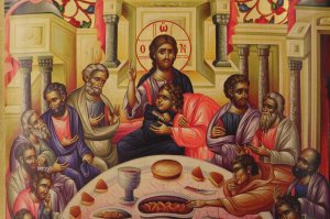 mystical supper icon handmade byzantine orthodox