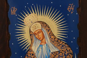 our lady of ostrabrama icon handmade greek orthodox