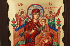 panagia pantanassa icon handmade greek orthodox on wood
