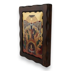 pentecost icon handmade greek orthodox on wood