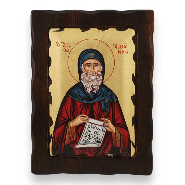 saint anthony icon handmade greek orthodox