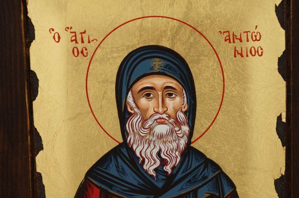 saint anthony icon handmade greek orthodox