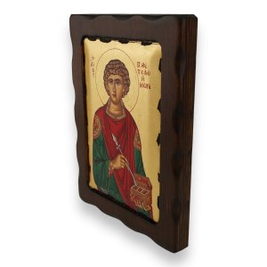 saint panteleimon icon handmade greek orthodox