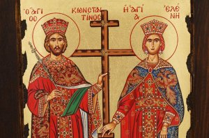 saints constantine and helen icon handmade greek orthodox