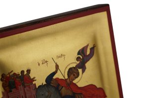 st george and dragon icon hanmade greek orthodox