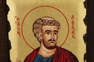 st luke icon handmade greek orthodox on wood