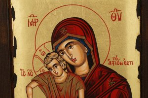 theotokos axion esti icon handmade greek orthodox