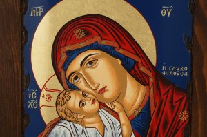 theotokos glykophilousa icon handmade greek orthodox