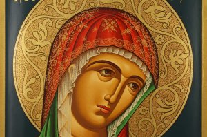 virgin mary icon handmade greek orthodox