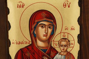 virgin mary the guide icon handmade greek orthodox