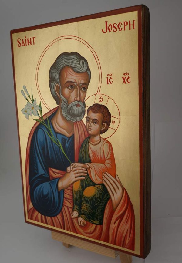 saint joseph (white flowers) icon hand painted orthodox