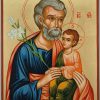 saint joseph (white flowers) icon hand painted orthodox