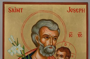 saint joseph (white flowers) icon hand painted orthodox