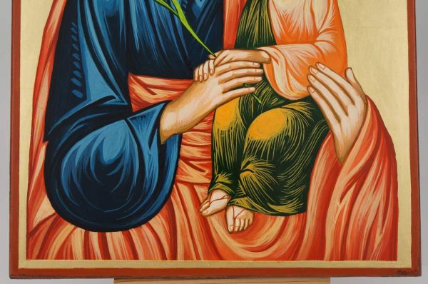 saint joseph (white flowers) icon hand painted orthodox