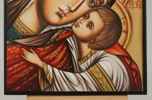 theotokos sweet kissing icon hand painted orthodox