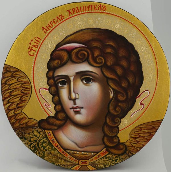 Guardian Angel Round Icon (large) Orthodox Icons BlessedMart