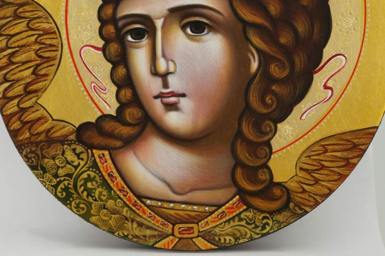 Guardian Angel Round Icon (large) - Orthodox Icons - BlessedMart