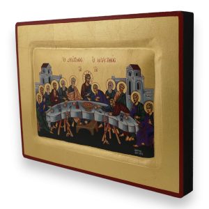 mystical supper icon handmade greek orthodox