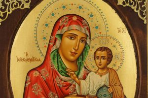 our lady of jerusalem icon metal corners