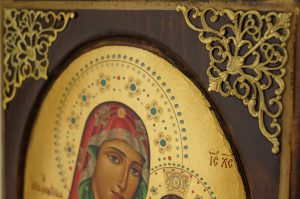 our lady of jerusalem icon metal corners