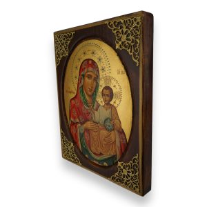our lady of jerusalem icon metal corners