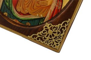 our lady of jerusalem icon metal corners