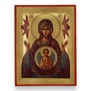 our lady of the sign icon handmade orthodox