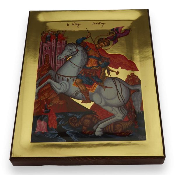 st george icon gold mirror handmade orthodox