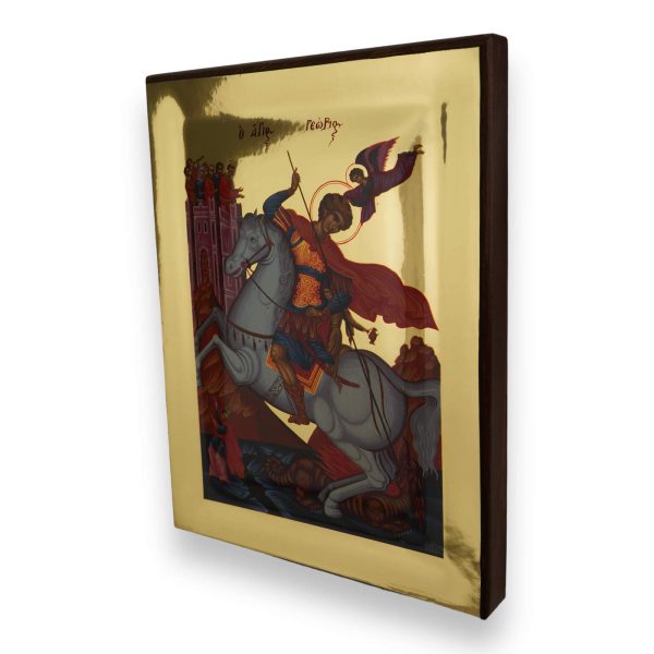 st george icon gold mirror handmade orthodox